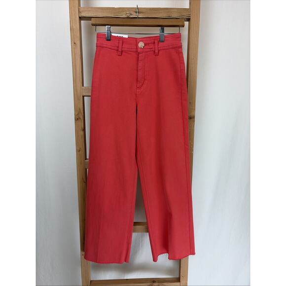 Oat New York Pants - NWT Oat New York Red High Waist Wide Leg Pants 24 #0664 CORAL